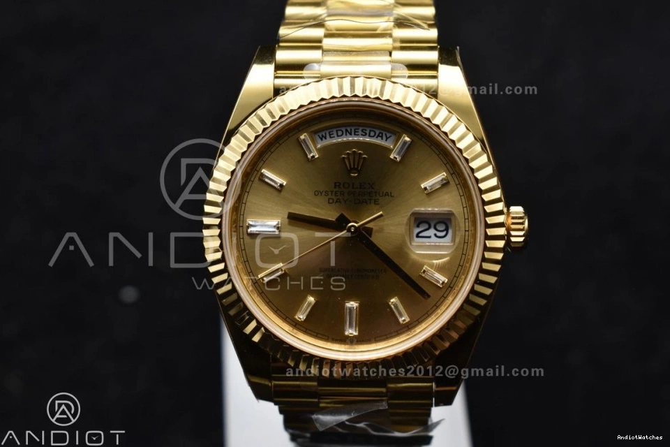 On VR3255 Dial YG Edition Sustainable 228238 654 Best 40 Bracelet Date ARF Crystal Weight) 1:1 President (Gain Gold Day 0415